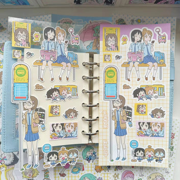 Korean Cute Graffiti Anime Character Sticker Sheet