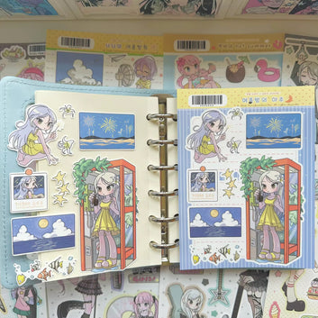 Korean Style Summer Girl Series Anime Sticker Sheet