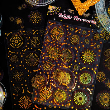 Firework Series Hot Stamping Clear Sticker Sheets