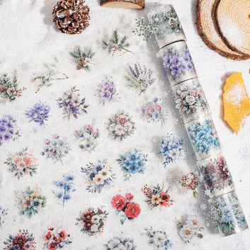 Winter Flower Sea Series Die Cutting PET Tape