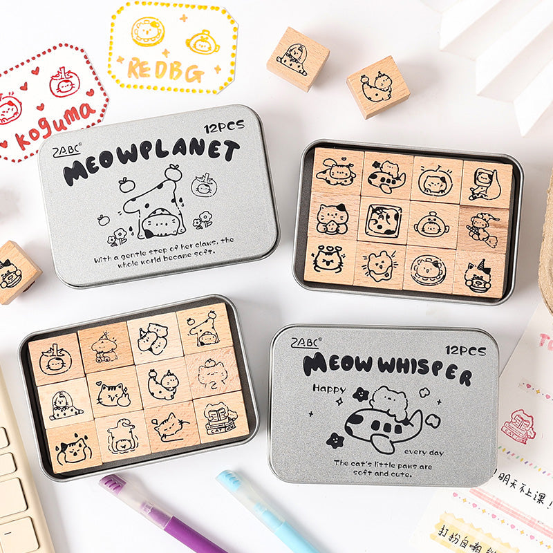 Leisurely Cat Series Journaling stamp set