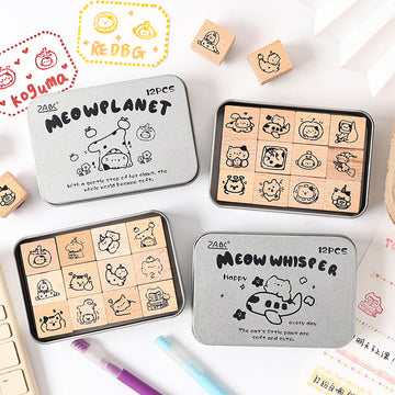Leisurely Cat Series Journaling stamp set