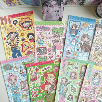 Korean Cartoon Character Anime Sticker Sheet