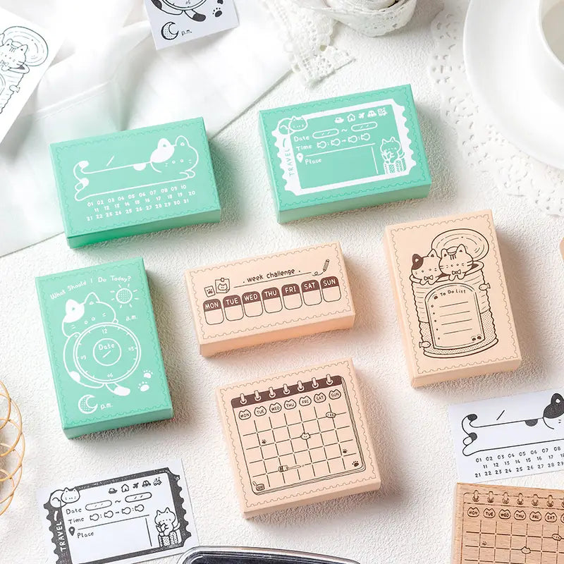 Cute Cat Daily Memo Series Diary Stamp