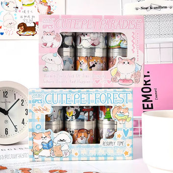 Cute Pet Theme Sticker Tape Box