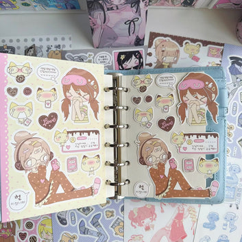 Korean Cute Summer Retro Series Girl Sticker Sheet