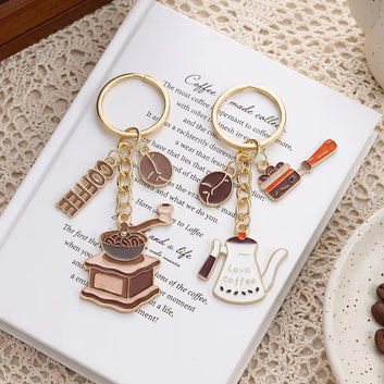 Creative Coffee Themed Small Keychains