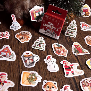Happy Christmas Theme Sticker Box