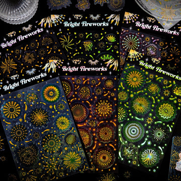 Firework Series Hot Stamping Clear Sticker Sheets