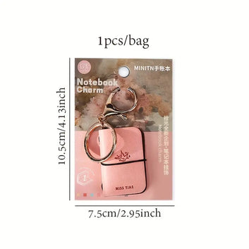 Mini Leather Book Keychain
