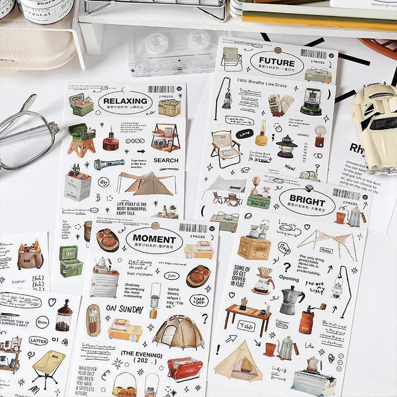 Program Sheet Sticker Camping program series sticker sheets
