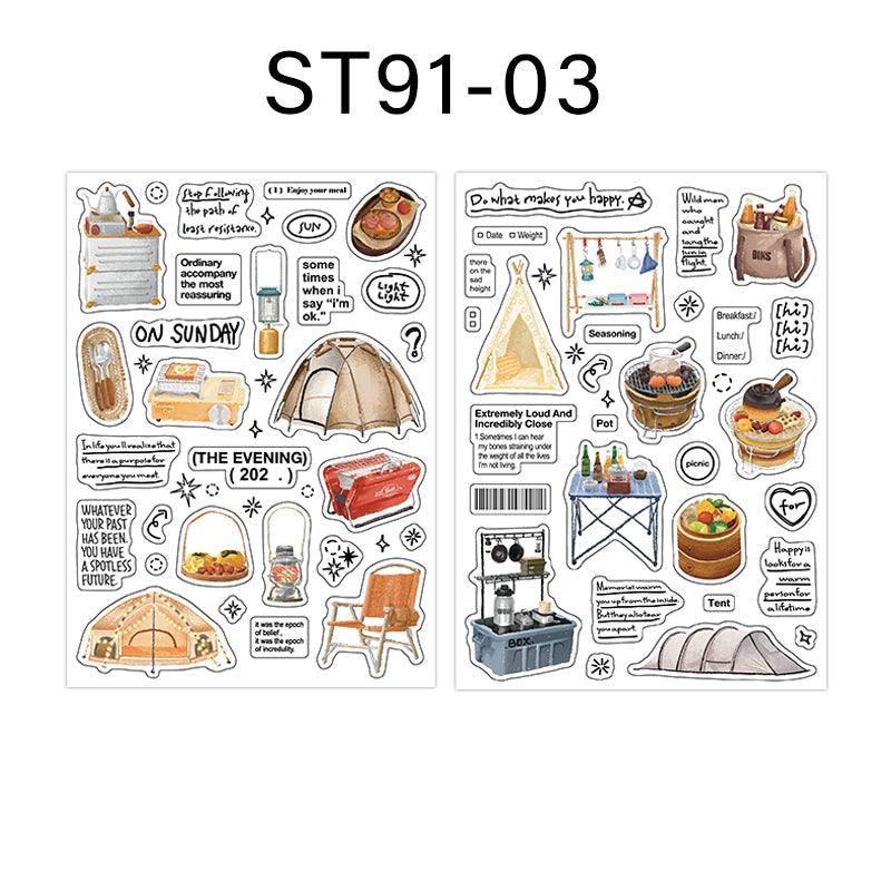 Program Sheet Sticker Camping program series sticker sheets