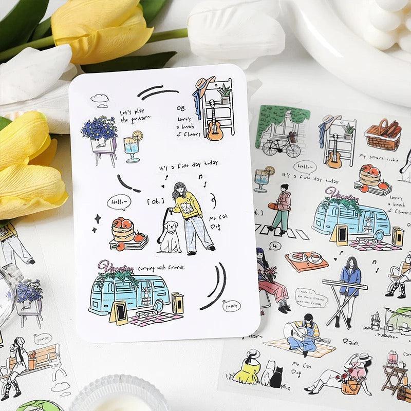 Four season scenery and song series sticker - Journal Carnival