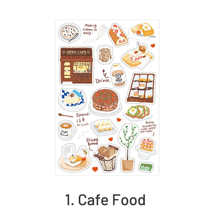 Travel Diary Luggage Food Washi Stickers - Journal Carnival