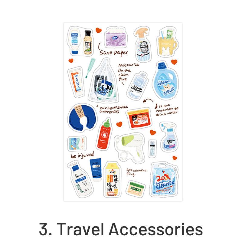 Sticker - Travel Diary Luggage Food Washi Stickers