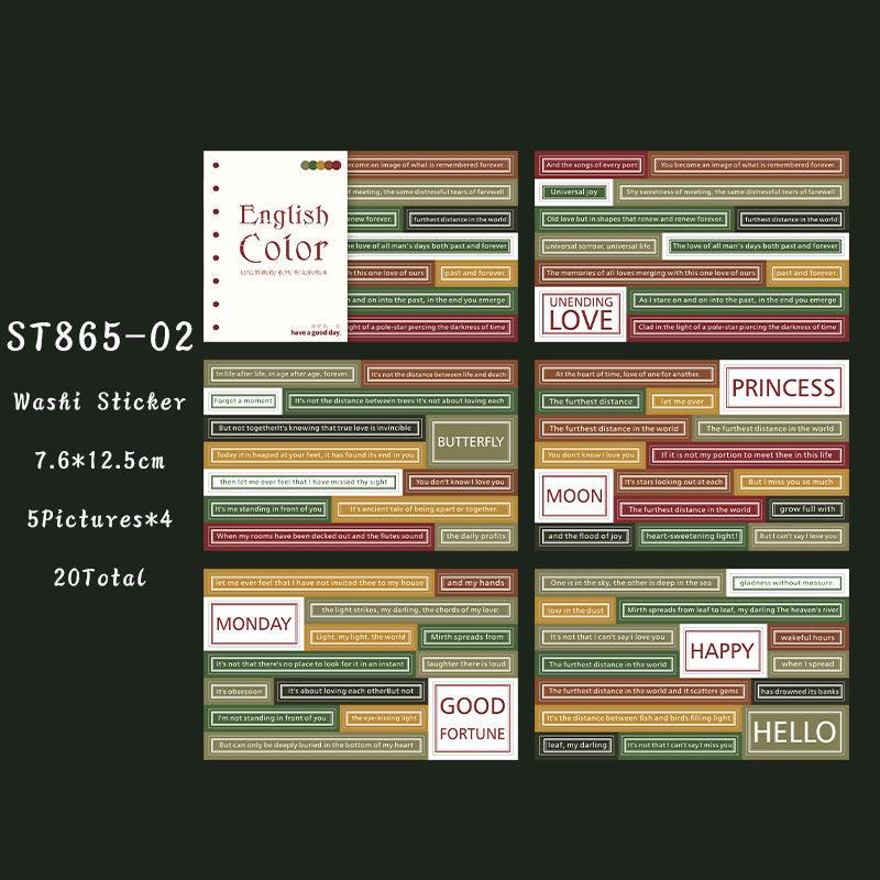 The color of memory series quote sticker book