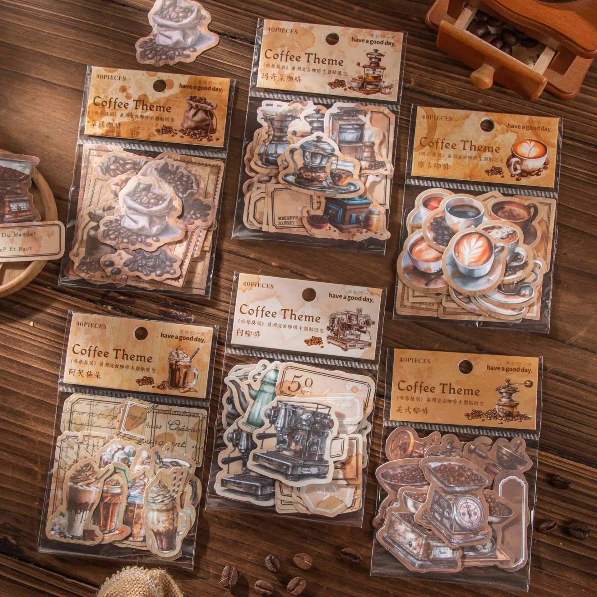 Vintage Coffee Theme Sticker - Journal Carnival