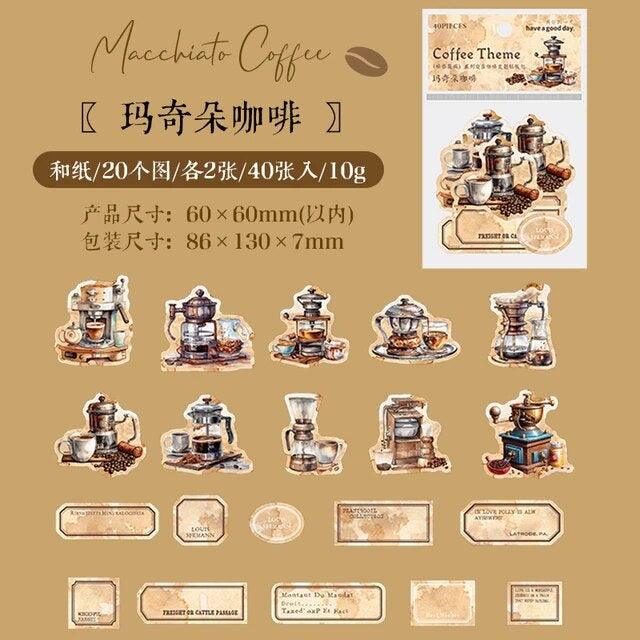 Vintage Coffee Theme Sticker - Journal Carnival