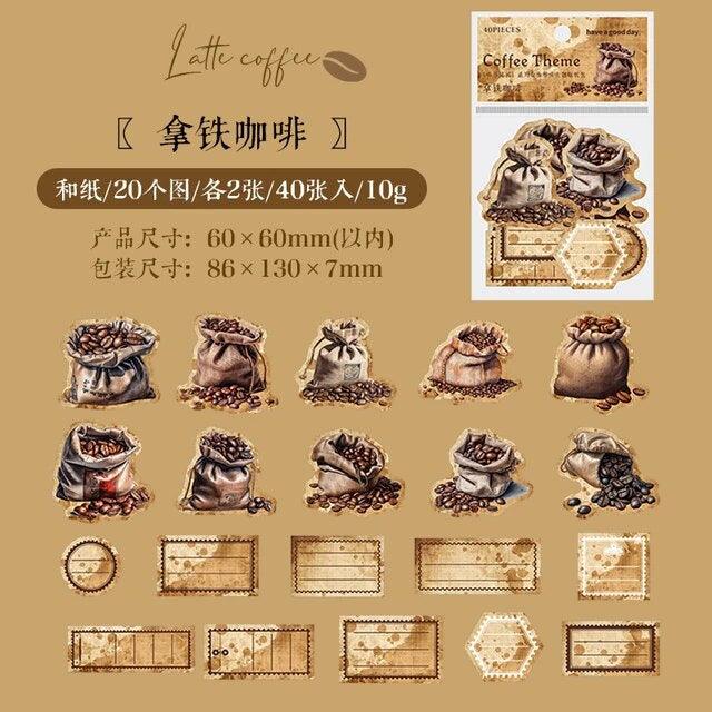 Vintage Coffee Theme Sticker - Journal Carnival