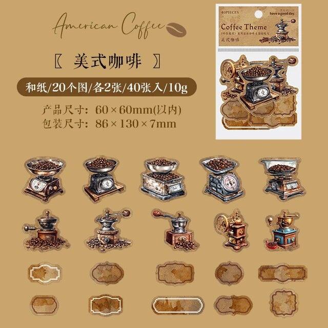 Vintage Coffee Theme Sticker - Journal Carnival