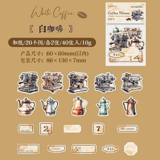 Vintage Coffee Theme Sticker - Journal Carnival