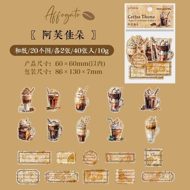 Vintage Coffee Theme Sticker - Journal Carnival