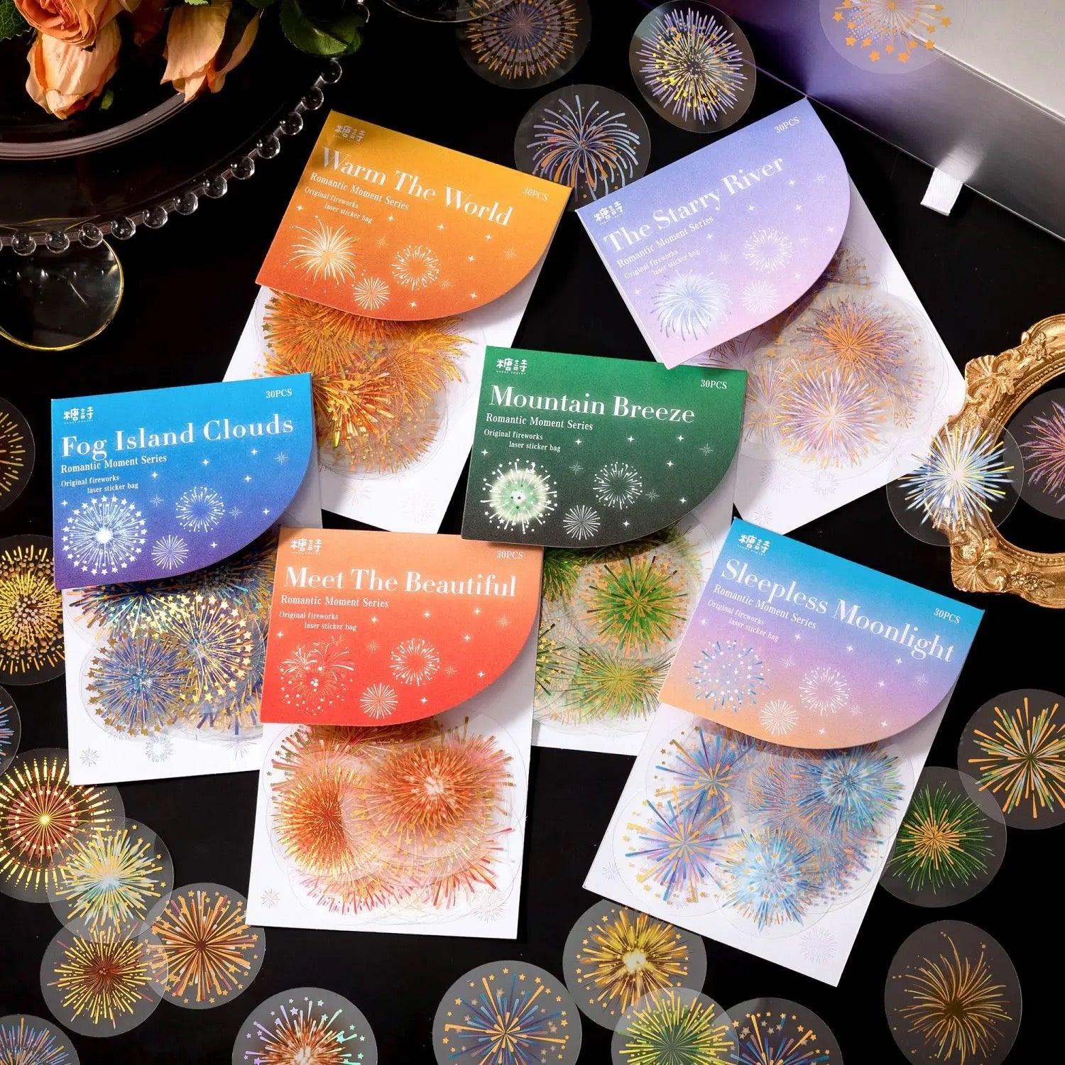 Fireworks Holographic Pet Stickers - Journal Carnival