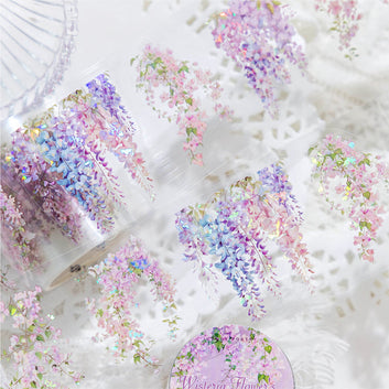 Mountain flower branch series Shell Light Die Cutting PET Tape