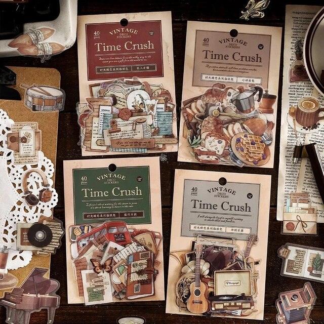 Time Crush Series Retro Stickers - Journal Carnival