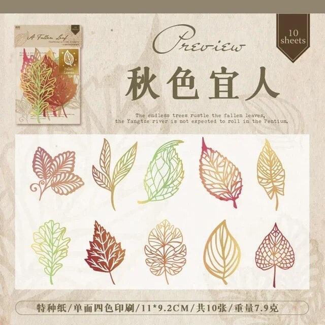 A fallen Leaf Series Die-cut Papers - Journal Carnival