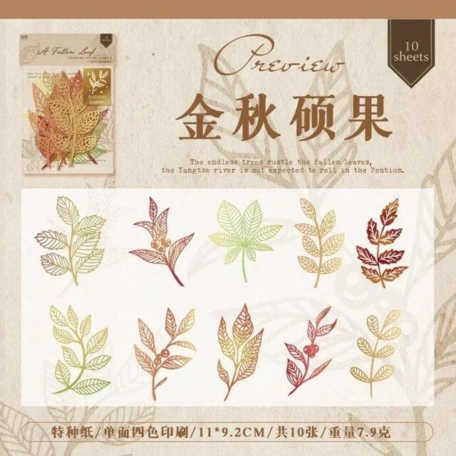 A fallen Leaf Series Die-cut Papers - Journal Carnival