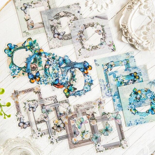 Butterfly Flower Theme Frame Stickers - Journal Carnival