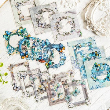 Butterfly Flower Theme Frame Stickers - Journal Carnival