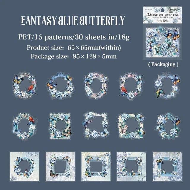 Butterfly Flower Theme Frame Stickers - Journal Carnival