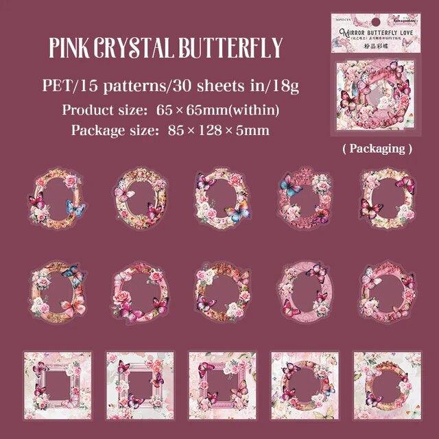 Butterfly Flower Theme Frame Stickers - Journal Carnival