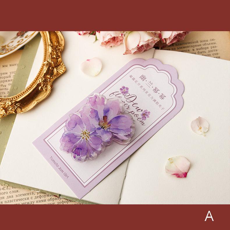Dew Flowers Poem Acrylic Clip - Journal Carnival