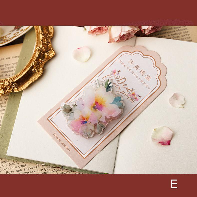 Dew Flowers Poem Acrylic Clip - Journal Carnival