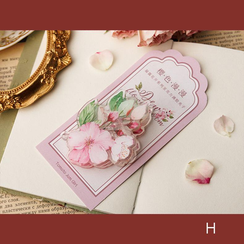 Dew Flowers Poem Acrylic Clip - Journal Carnival