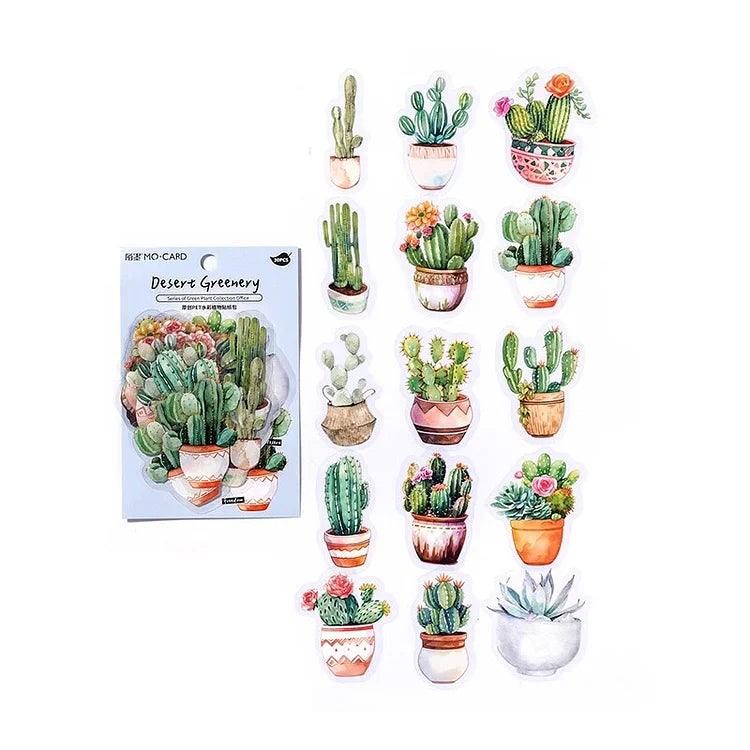 Green Plant Collection House Decorative Sticker - Journal Carnival