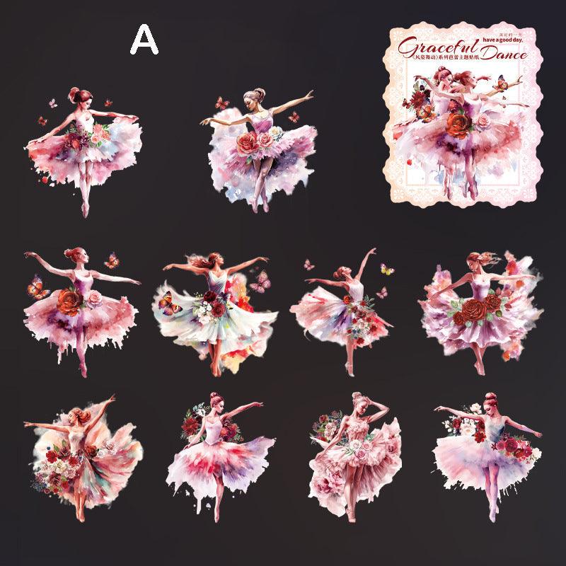 Graceful Dance Series Girl Stickers - Journal Carnival