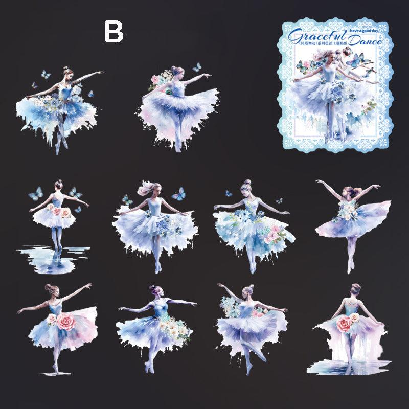 Graceful Dance Series Girl Stickers - Journal Carnival