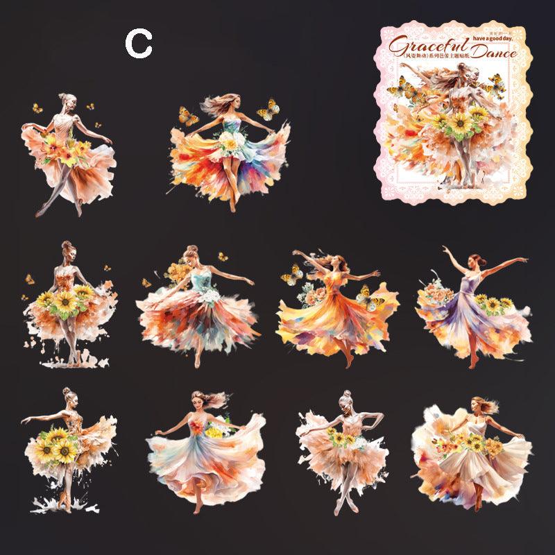 Graceful Dance Series Girl Stickers - Journal Carnival