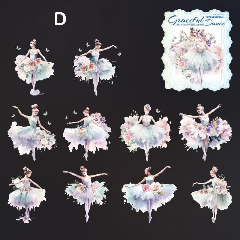Graceful Dance Series Girl Stickers - Journal Carnival