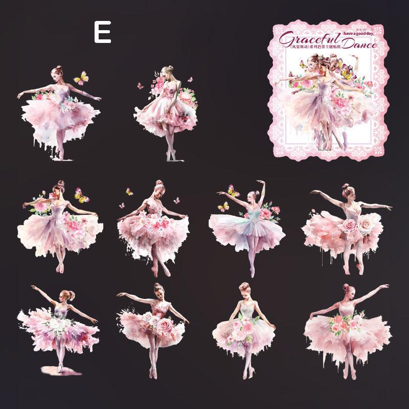 Graceful Dance Series Girl Stickers - Journal Carnival