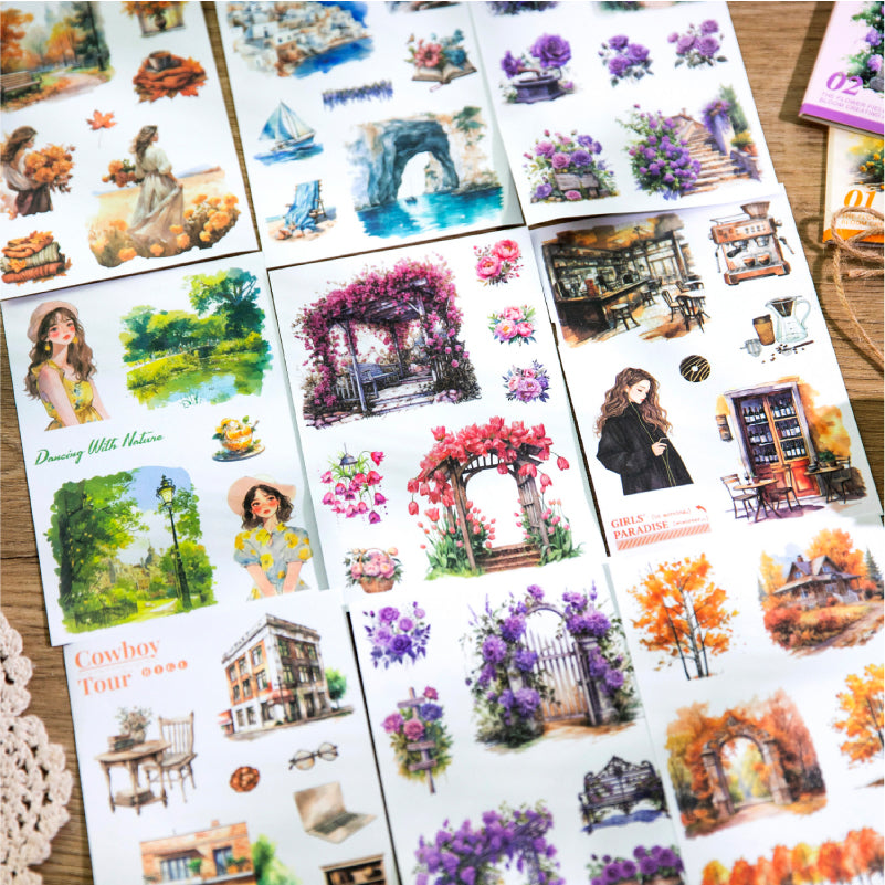 Flower Sticker Book Garden Flower Field Series Sticker book