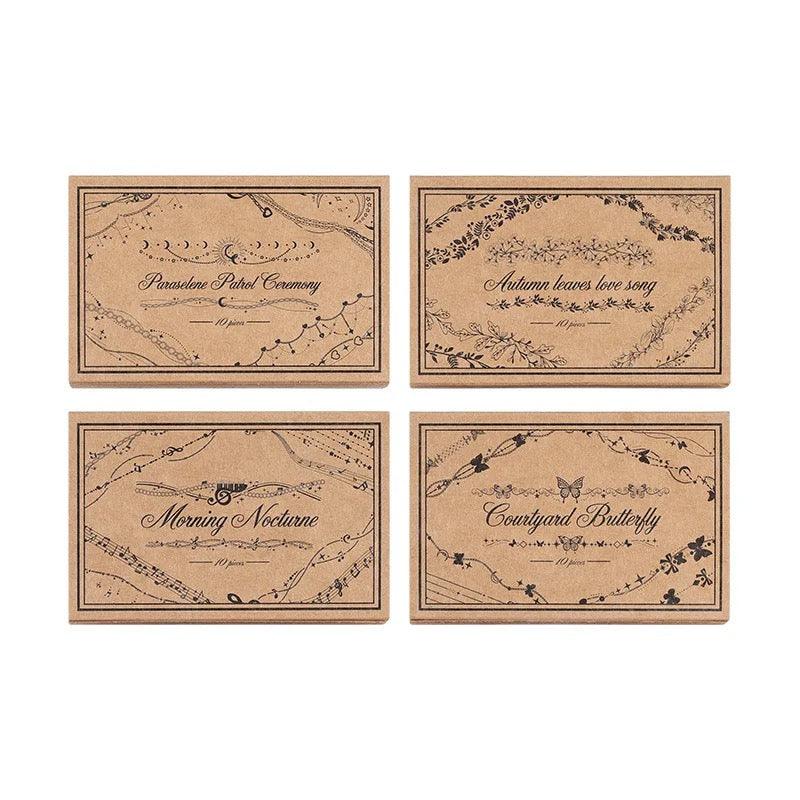 Vintage wood seal stamp set - Journal Carnival
