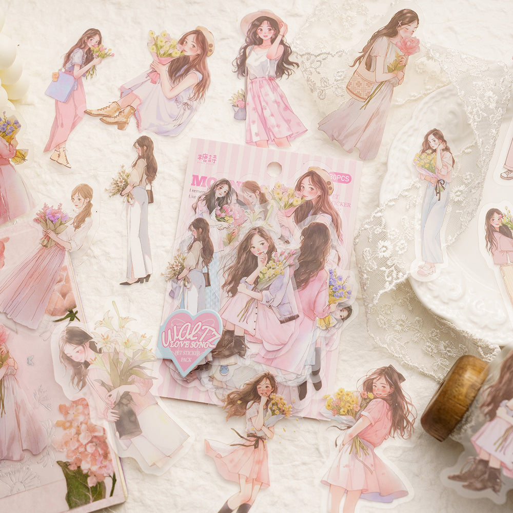 Waltz Love Song Girl Sticker - Journal Carnival