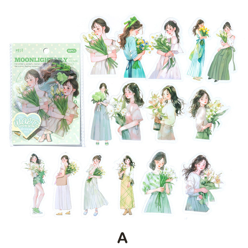 Waltz Love Song Girl Sticker - Journal Carnival