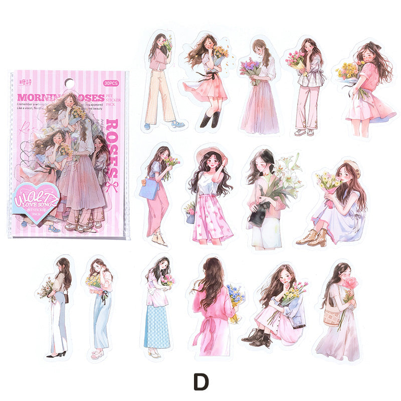 Waltz Love Song Girl Sticker - Journal Carnival