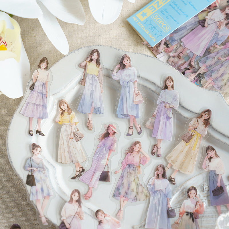 Kawaii Girl Character PET Sticker - Journal Carnival